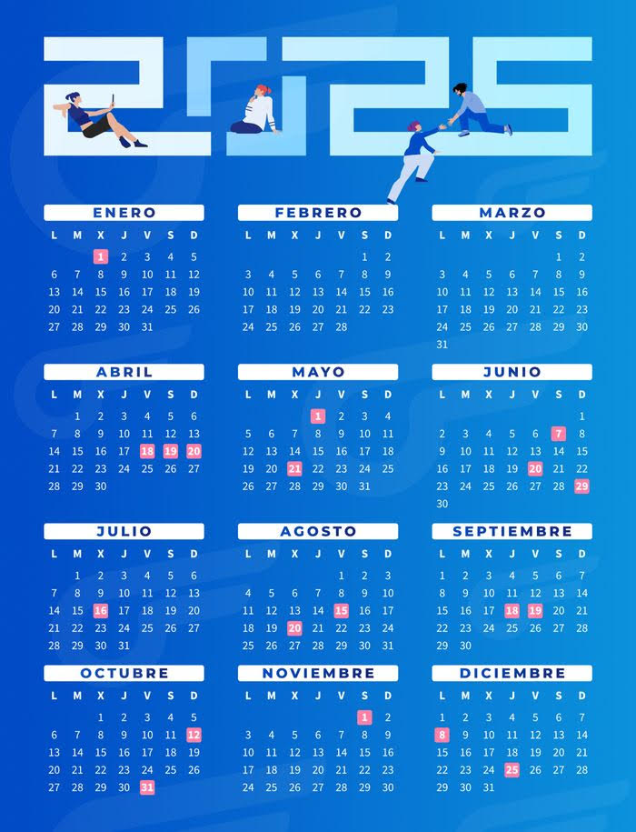 Calendario Chile: feriados 2025