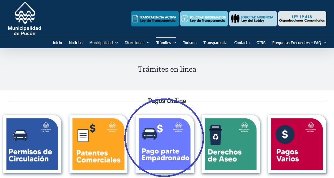 Pago de multas en Pucón