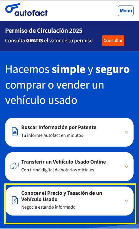 Informe de precio y tasación Autofact