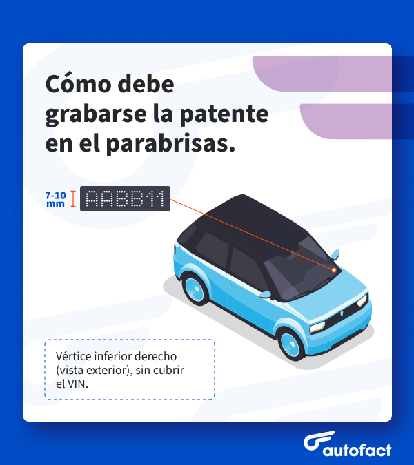 Ley 21.601: cómo grabar la patente en el parabrisas