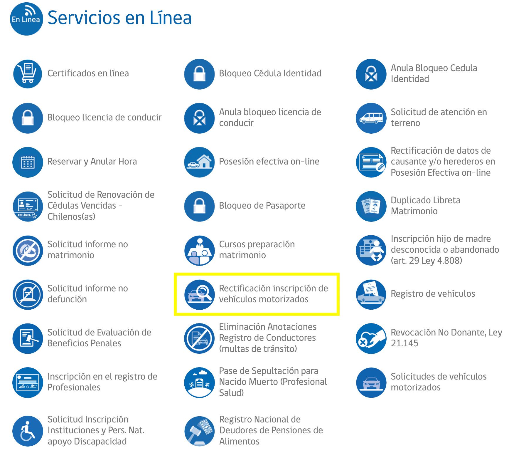 servicios en linea registro civil