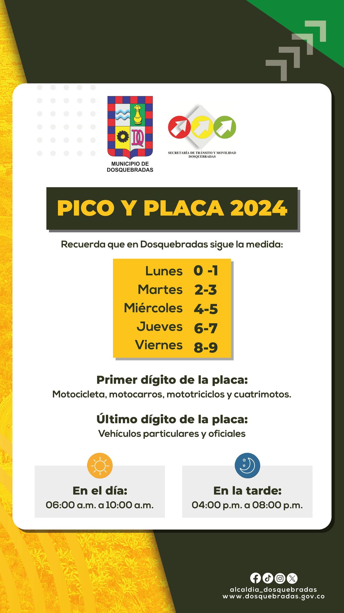 pico y placa dosquebradas 2024