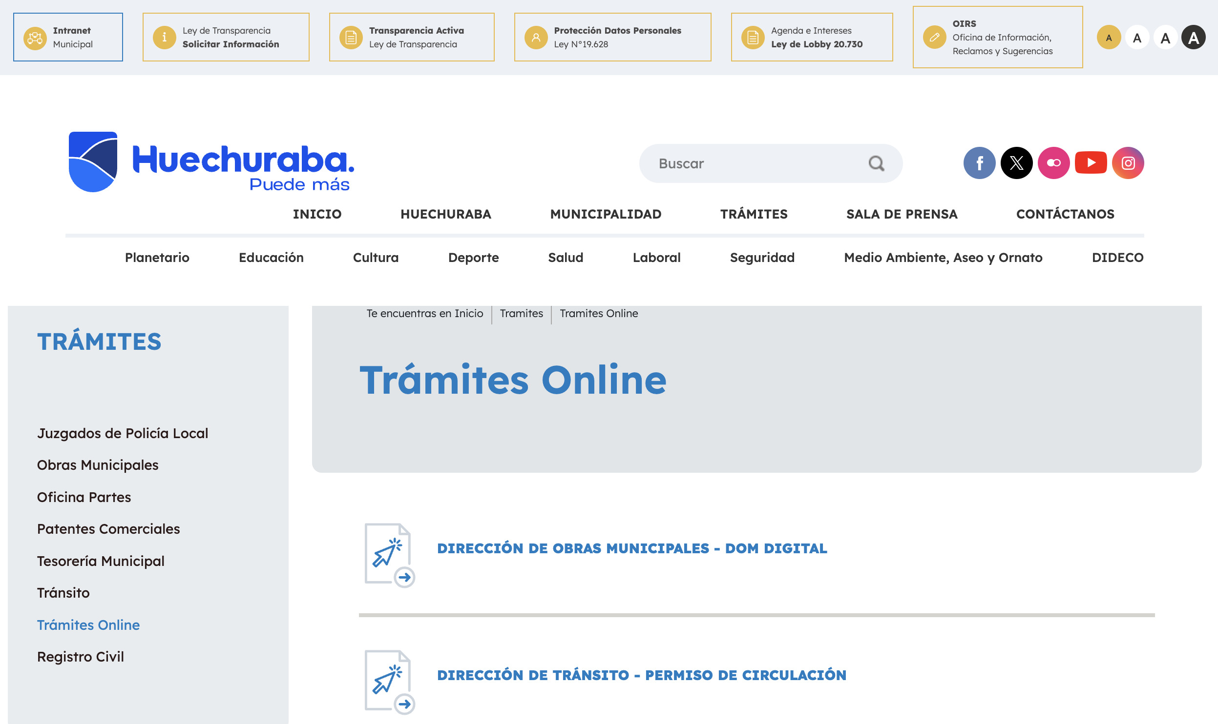 pagar online el permiso de circulación en Huechuraba