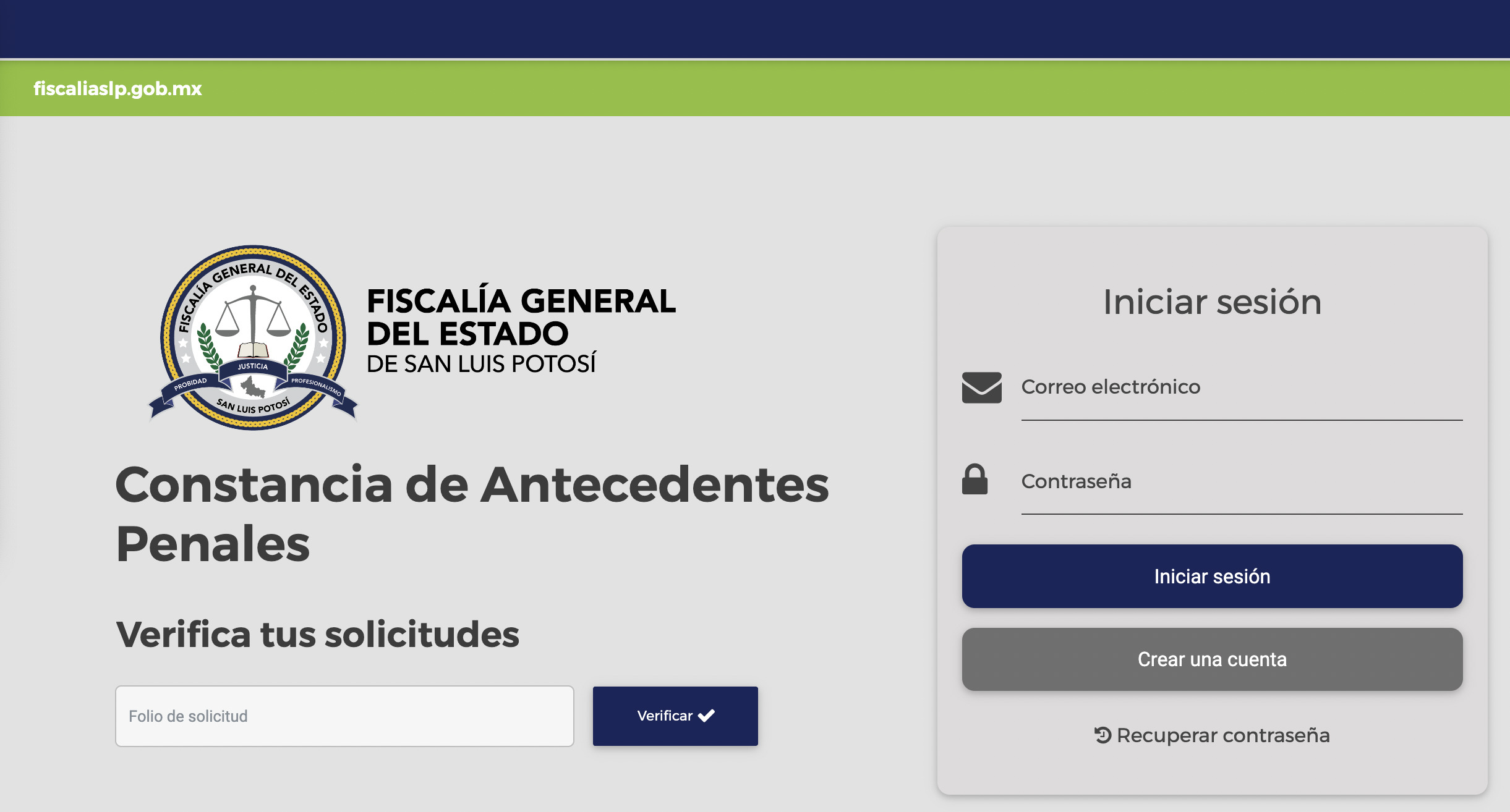 Carta de no antecedentes penales en San Luis de Potosí