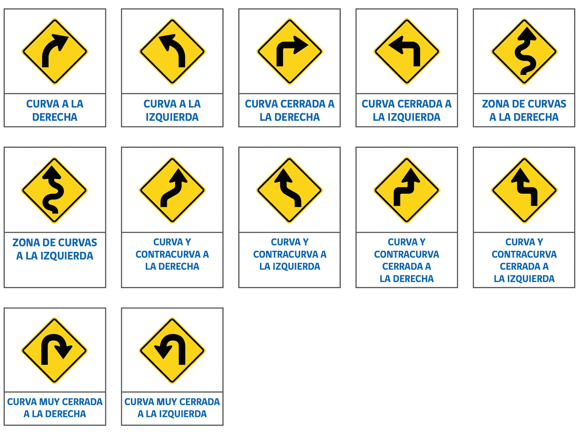 señales verticales de transito de advertencia de peligro