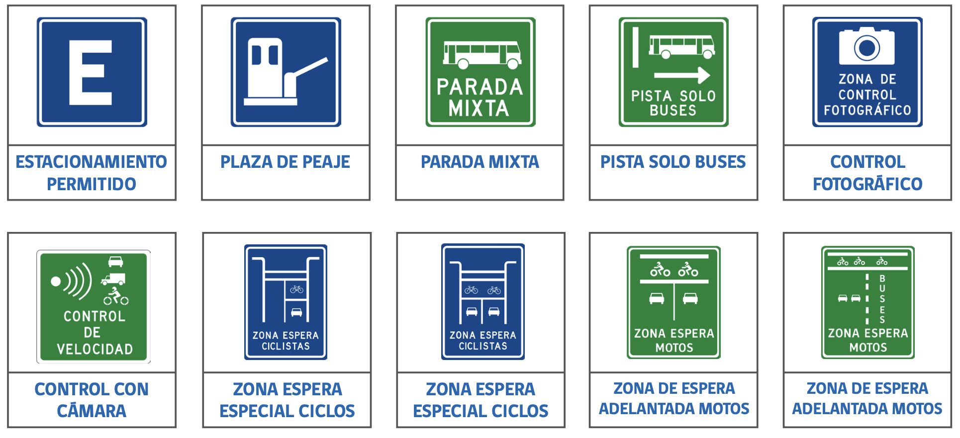 señales verticales de transito informativas