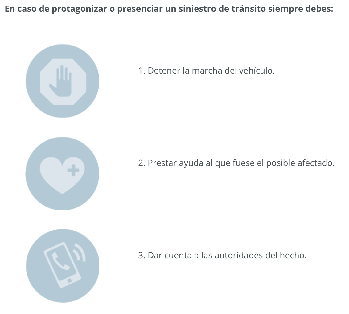 Pasos a seguir en caso de accidente de tránsito
