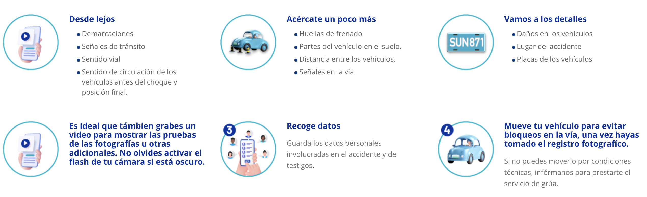 Pasos a seguir en caso de accidente de tránsito