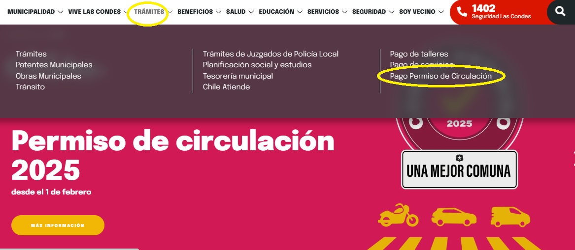 Pago permiso de circulación en Las Condes