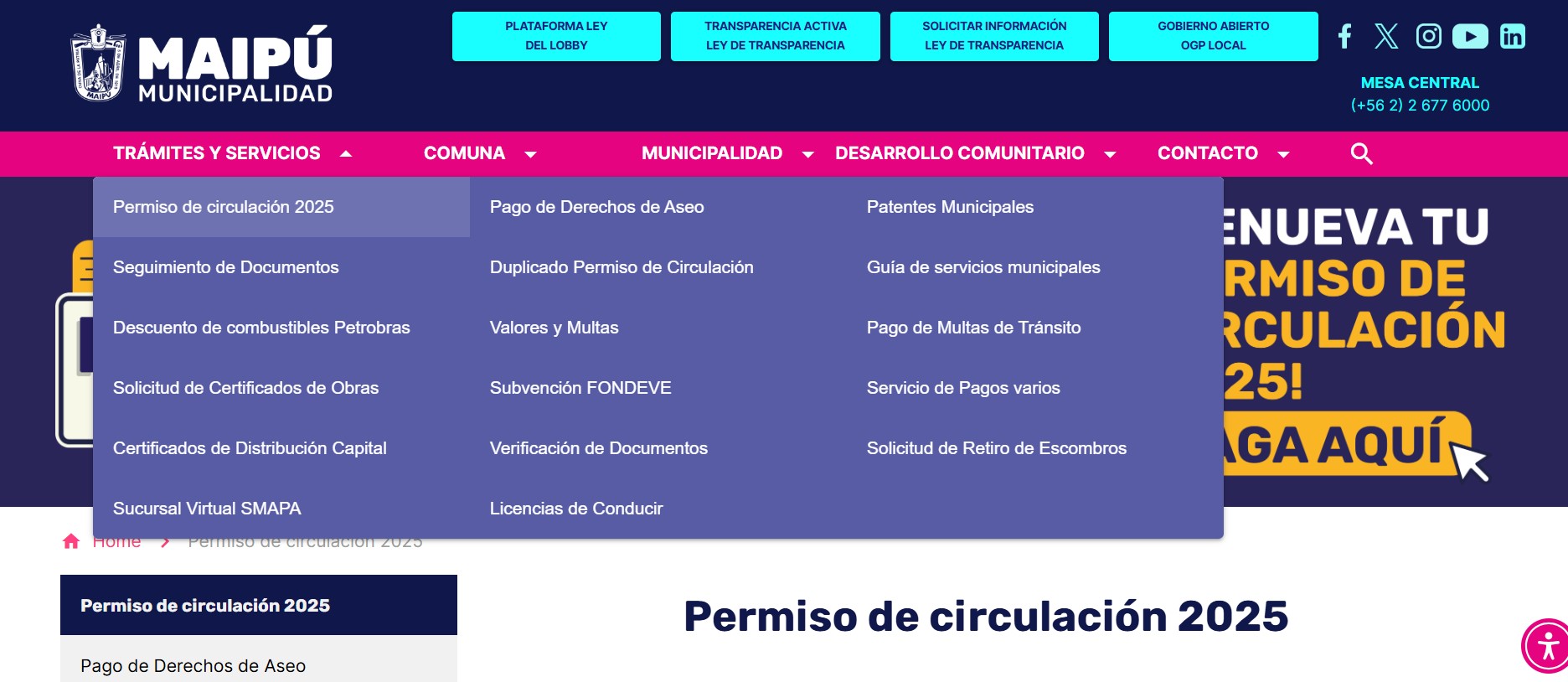 pagar permiso de circulación online maipú