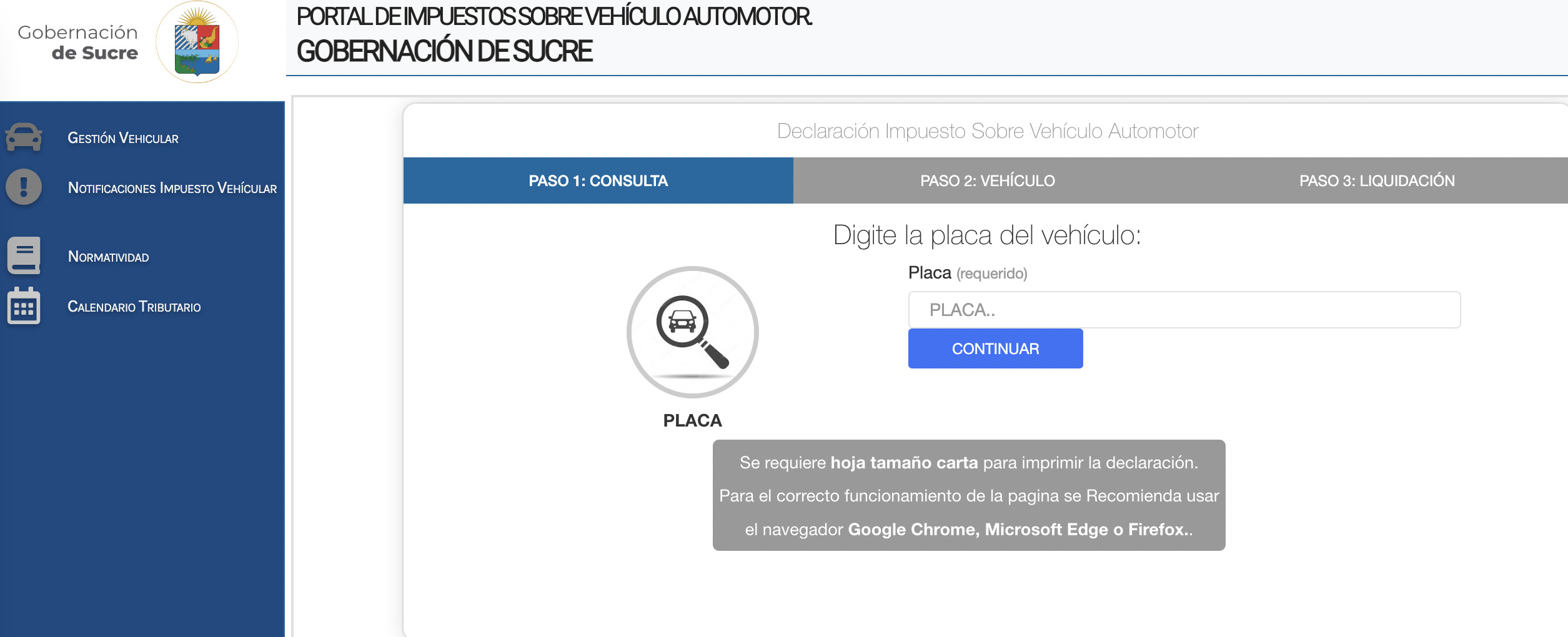 impuesto vehicular en sucre 2024