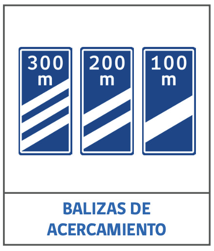 Señales informativas de tránsito: balizas de acercamiento