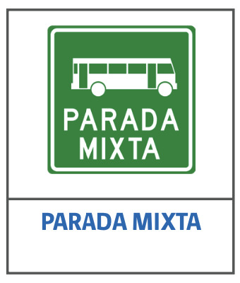 Señales informativas de tránsito: parada mixta