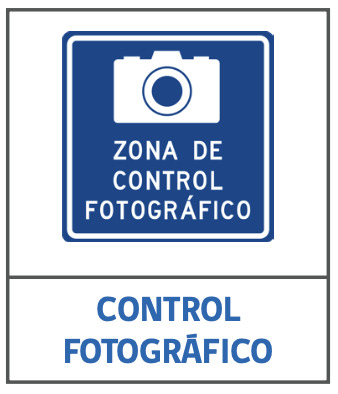 Señales informativas de tránsito: zona de control fotográfico