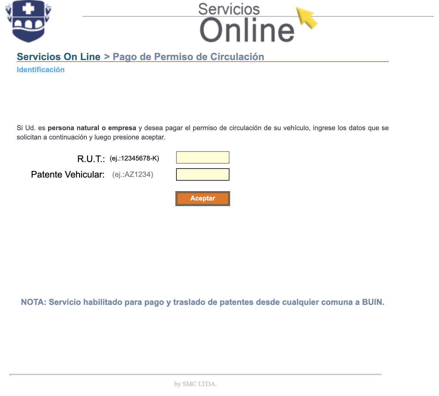 Permiso de circulación en Buin