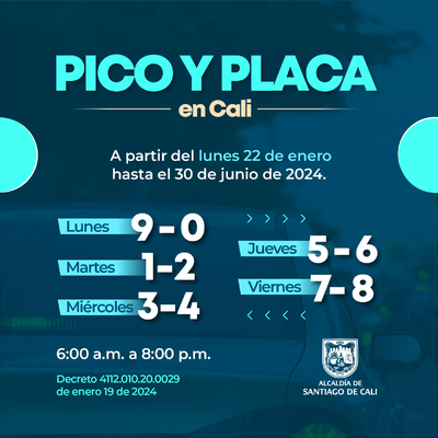 pico y placa cali 2024