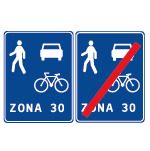 Normas de tránsito para bicicletas: Zona 30/Fin Zona 30