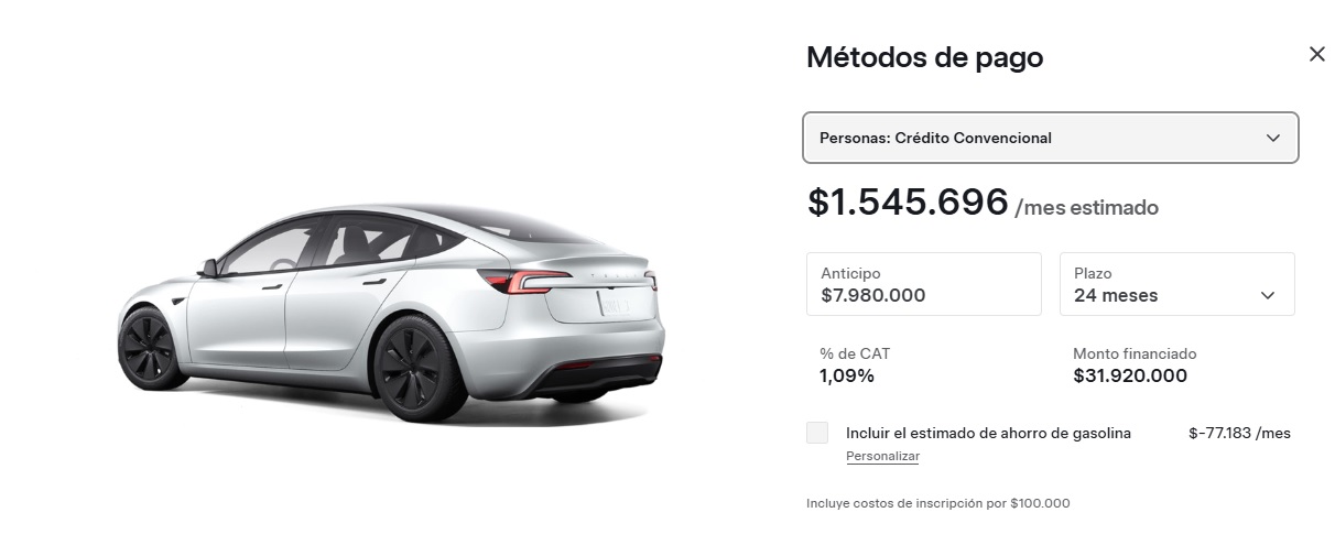 Financiamiento Tesla 