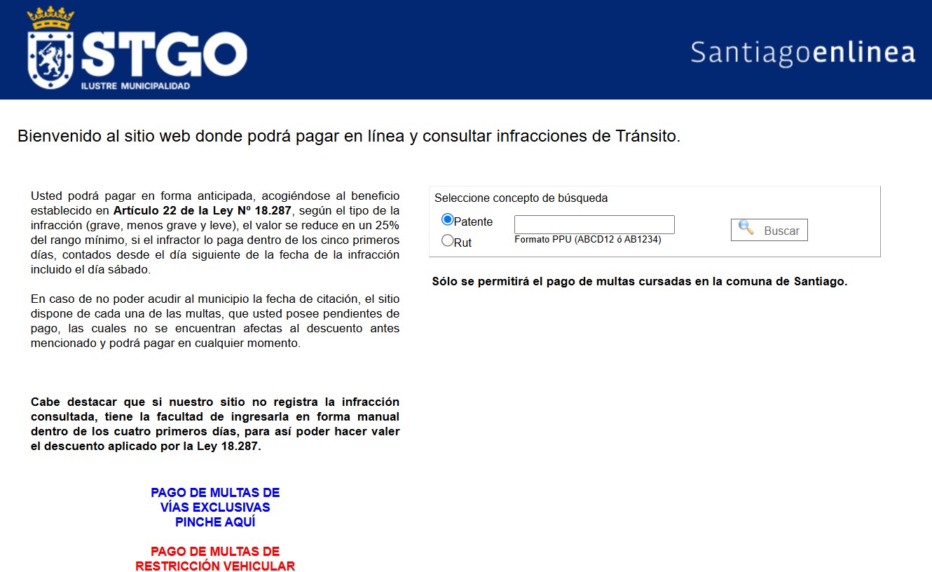 Consultar multas en la municipalidad