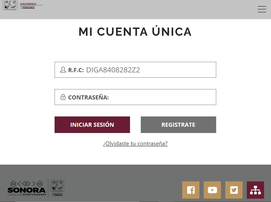 Licencia de conducir en Sonora pantalla de trámite