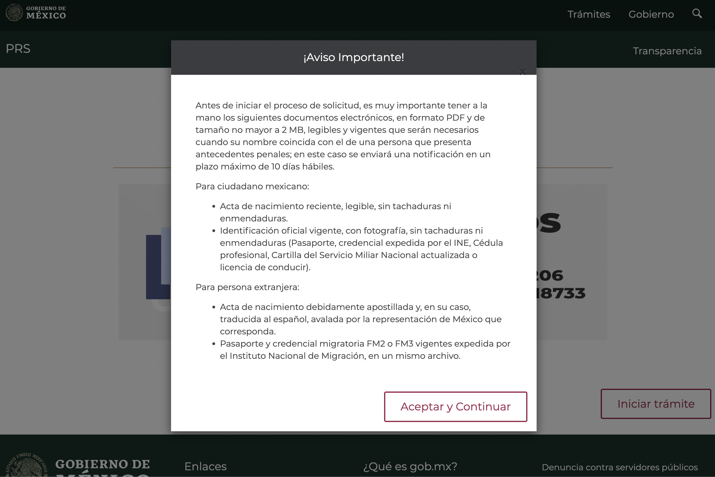 Antecedentes no penales federal