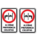 Normas de tránsito para bicicletas: Preferencia ciclista al virar derecha/izquierda
