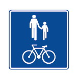 Normas de tránsito para bicicletas: Zona compartida peatones – ciclos