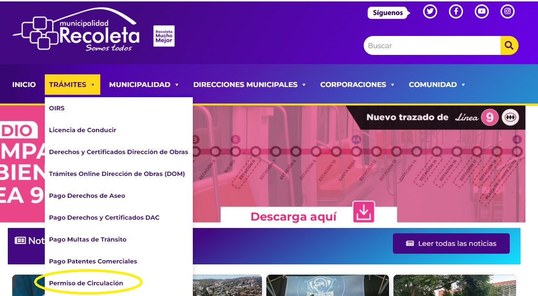 Permiso circulación Recoleta 2024