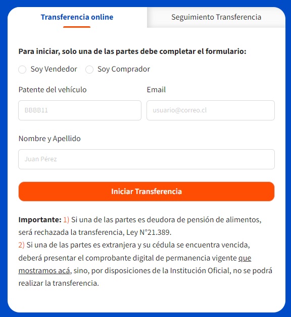 transferencia online de autofact