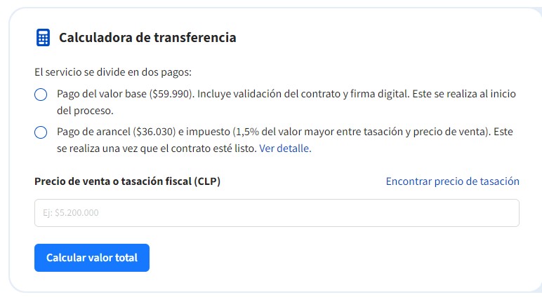 Calcular el valor de la transferencia Autofact