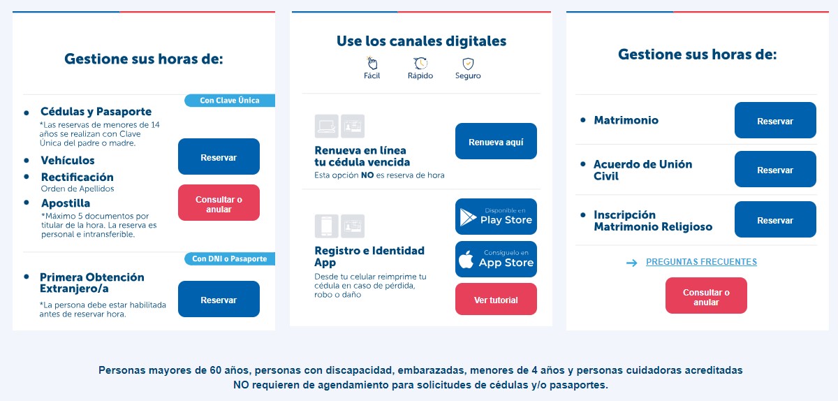 Cómo reservar hora para sacar la cédula de identidad