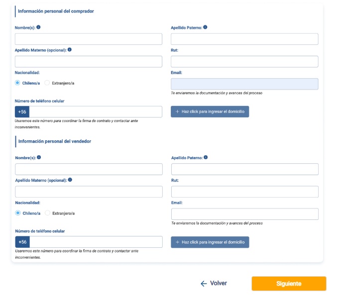 Información del comprador para hacer la Transferencia Autofact