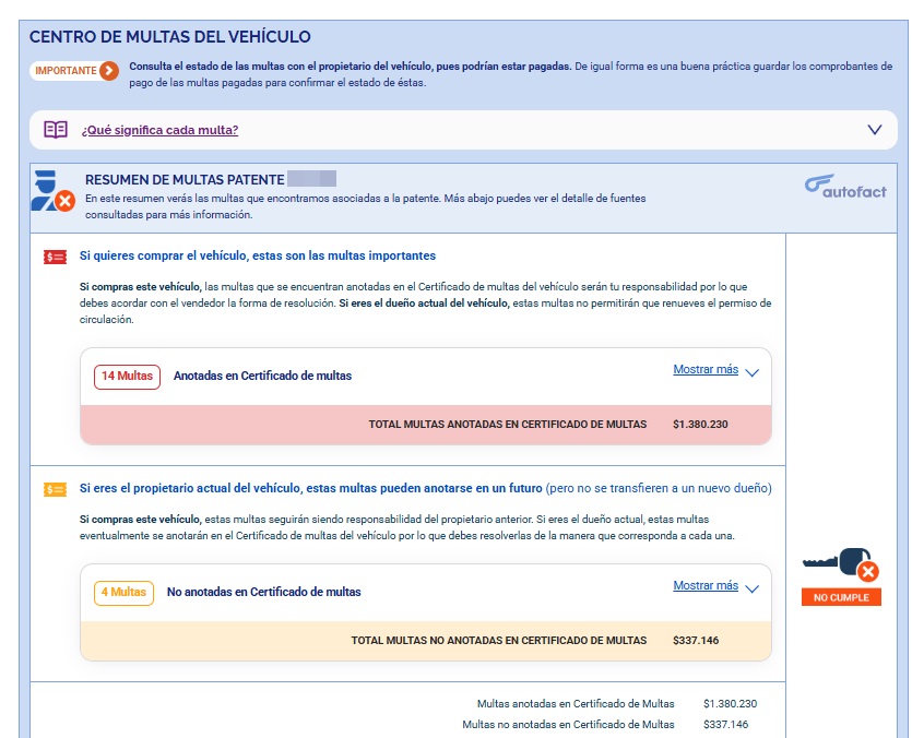 multas de tránsito por patente