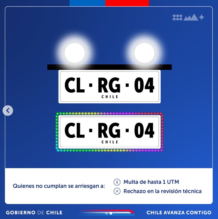 Ley 21.601: Multas luces prohibidas autos