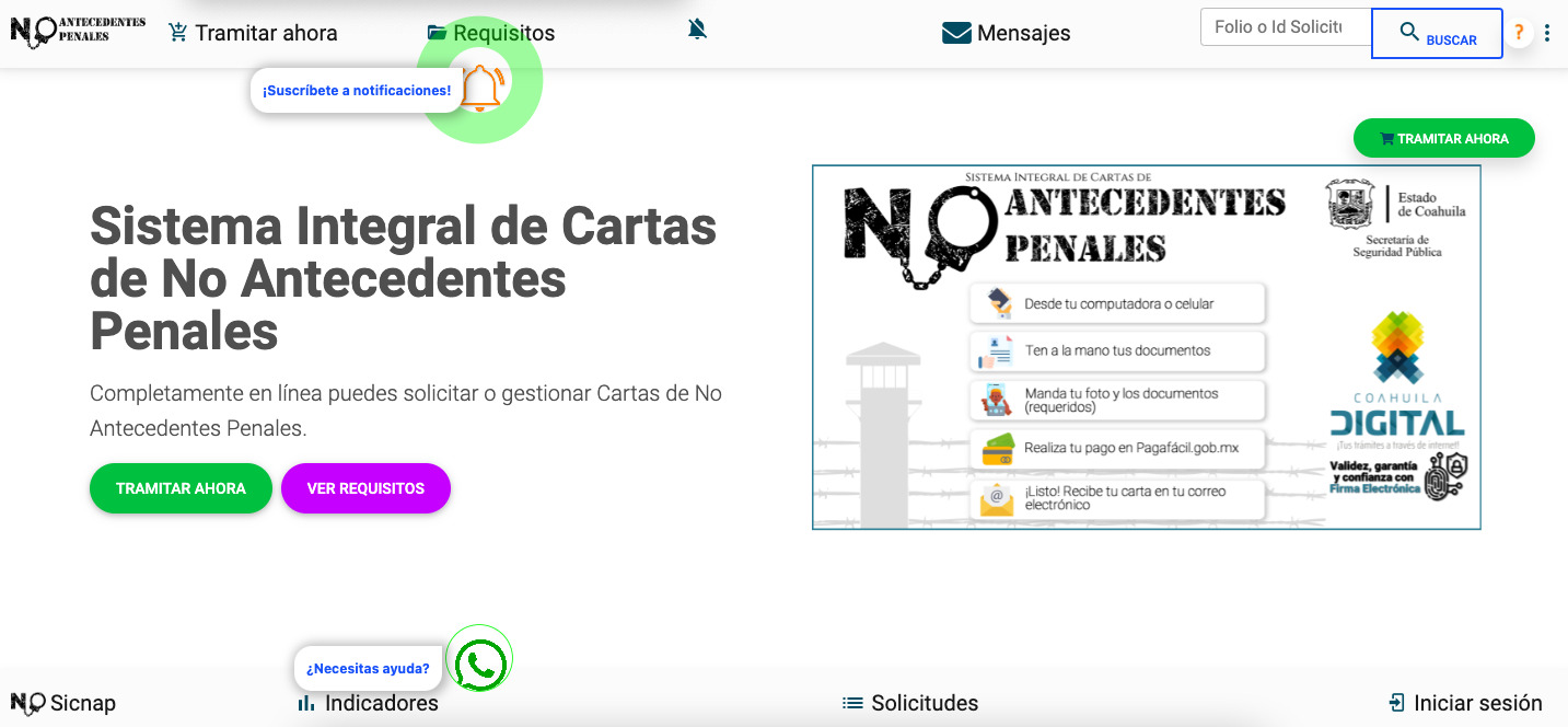 Carta de no antecedentes penales en Coahuila: Saltillo y Torreon