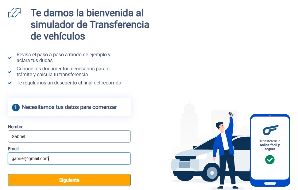 Simular Transferencia Autofact