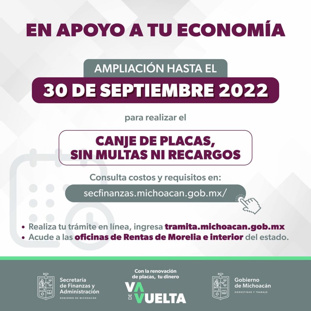 reemplacamiento en Michoacán