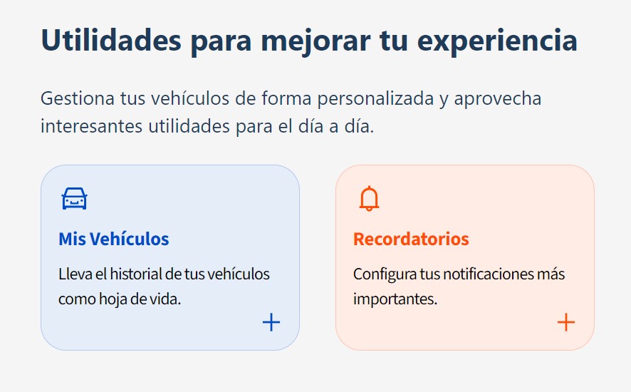 Registro de vehículos y recordatorios en Club Autofact