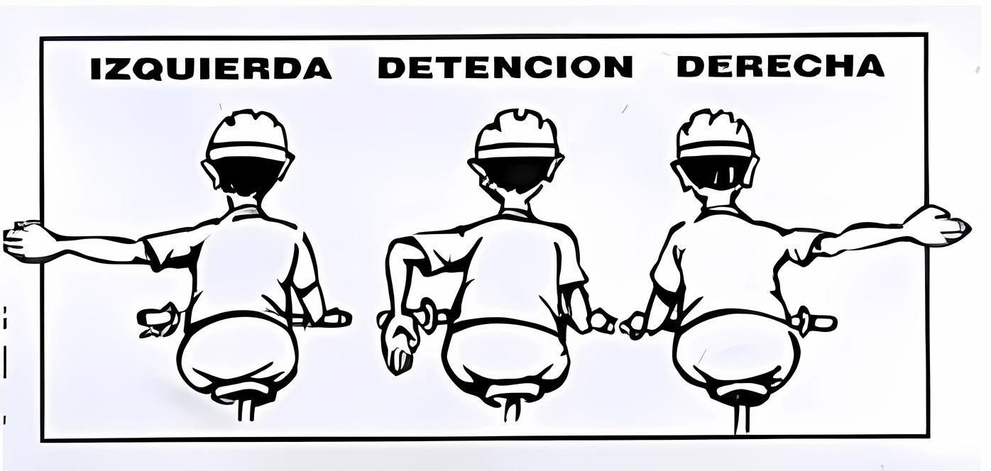 Señal virar bicicleta