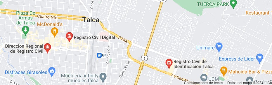 mapa del registro civil de Talca