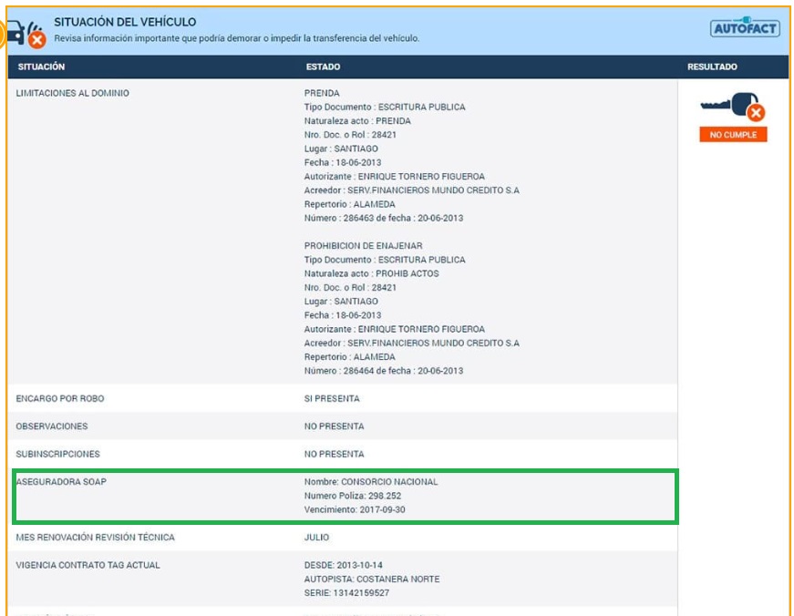 informe autofact seguro soap