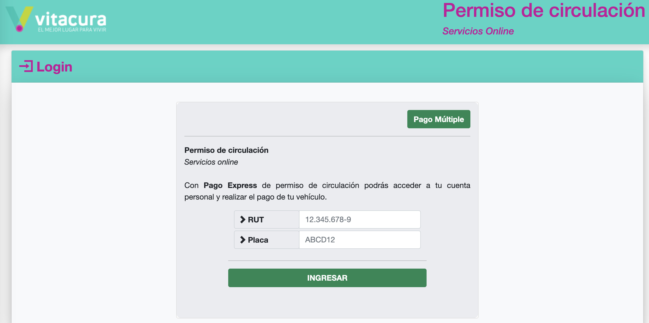 Permiso de circulación en Vitacura 2025