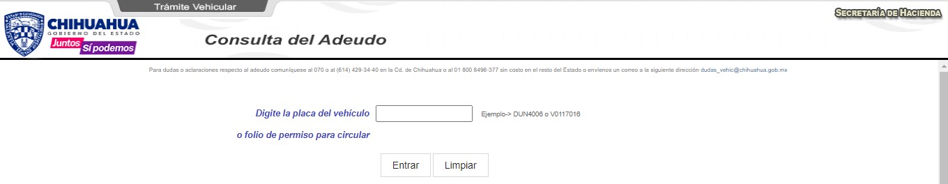 Adeudo vehicular o tenencia en Chihuahua