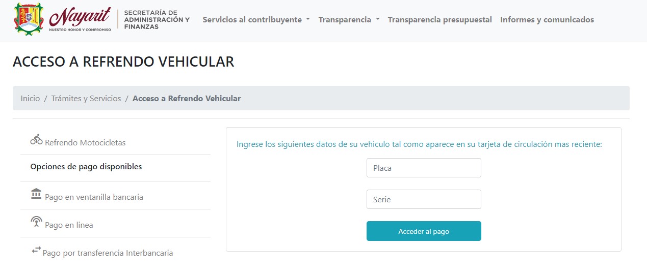 Consultar adeudo vehicular en Nayarit