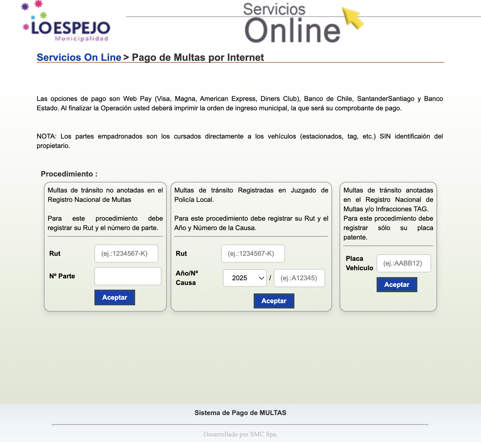 JPL en Lo Espejo: Consulta y pago de multas de tránsito online