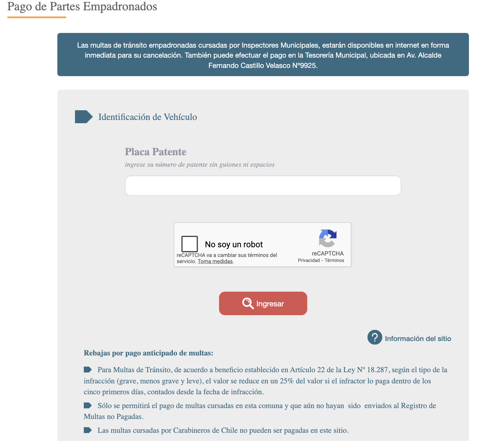 Juzgado de Policía Local en La Reina: ¿Cómo pago mis multas? empadronados online