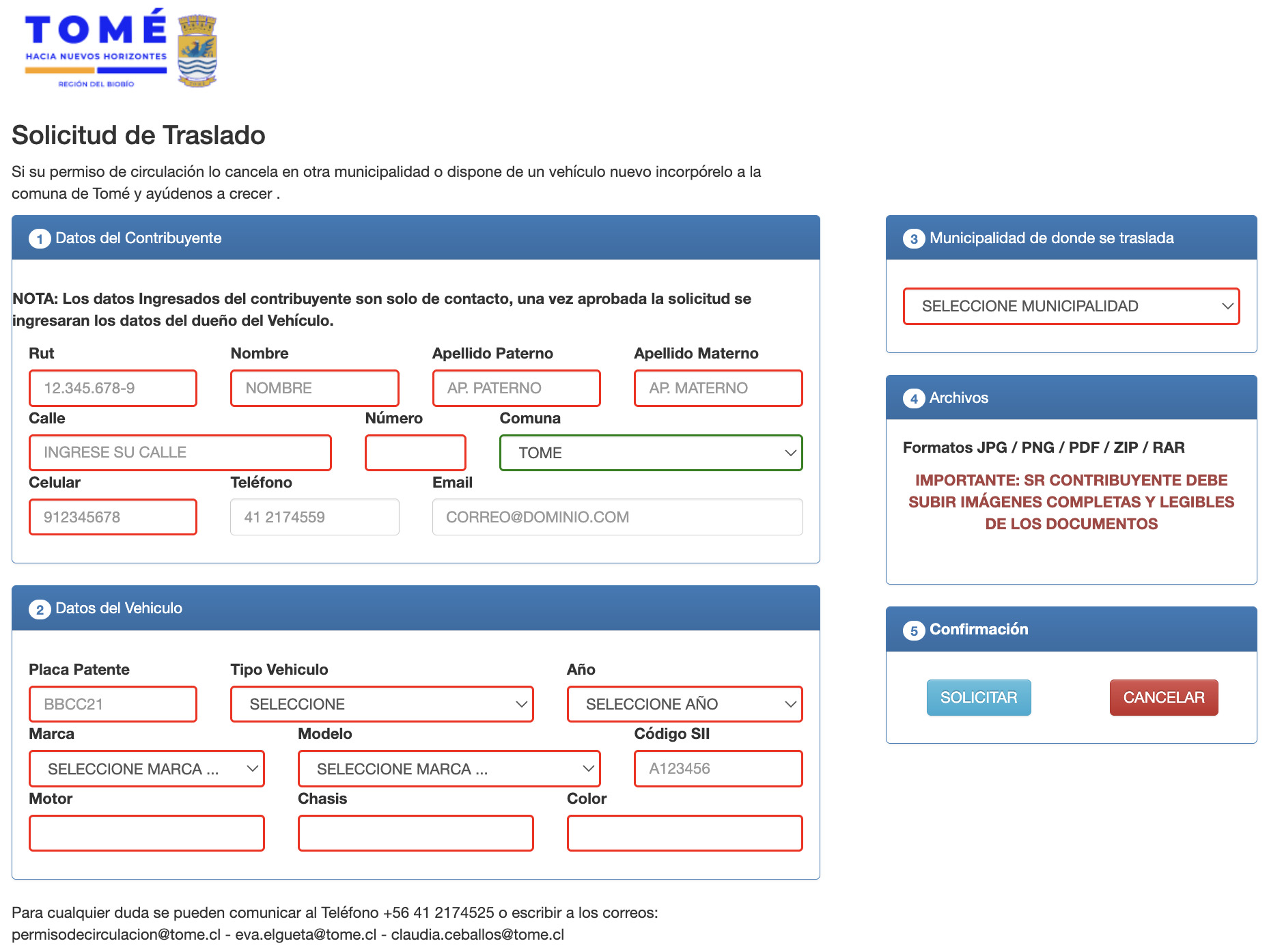 Permiso de circulación en Tomé: ¿Cómo lo pago? solicitud de traslado