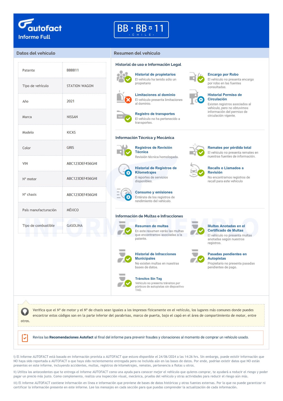 Revisar el Informe Autofact antes de comprar un auto usado