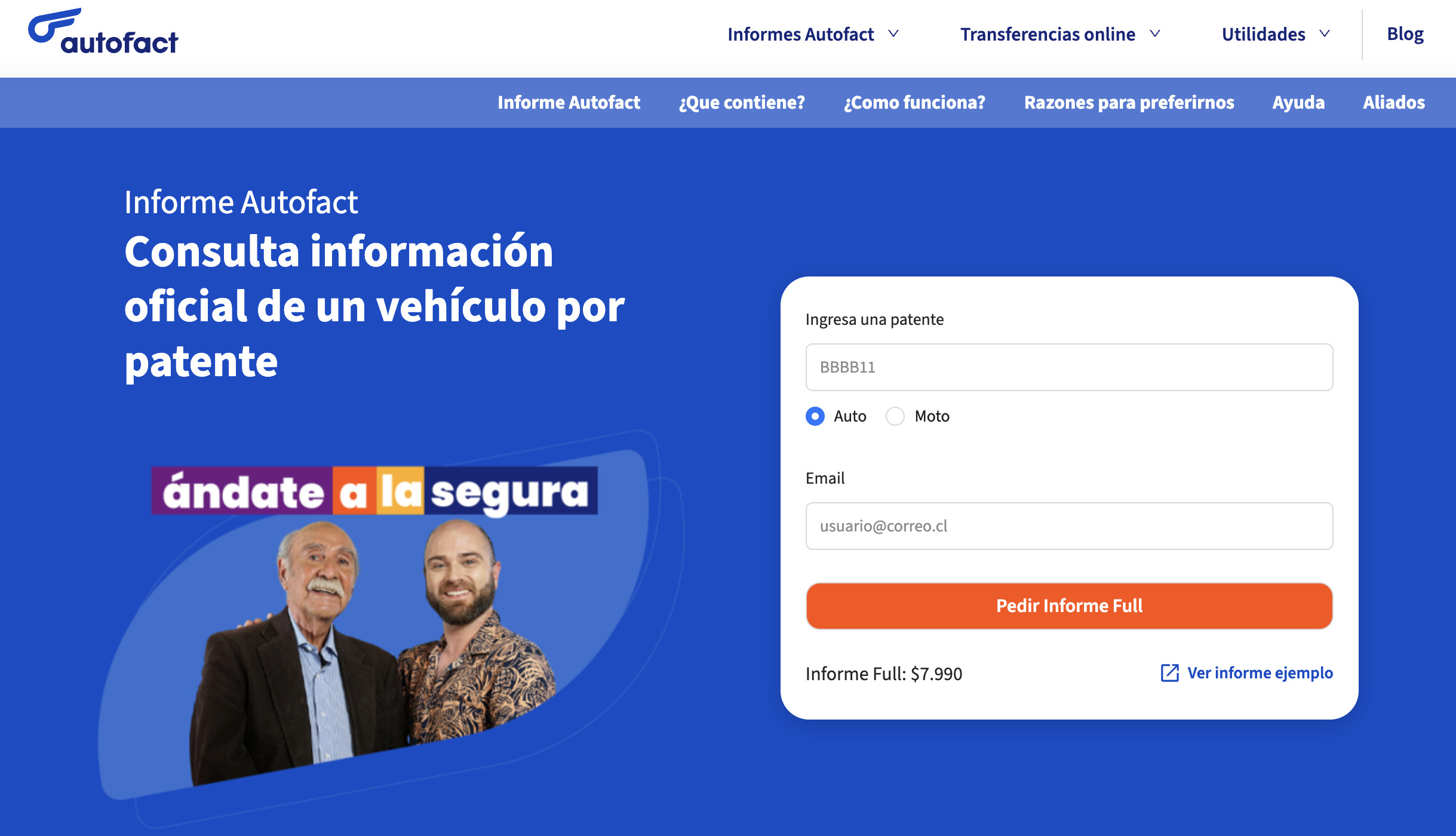 Consulta vehicular: Verificar un auto por placa en Chile, pedir informe autofact
