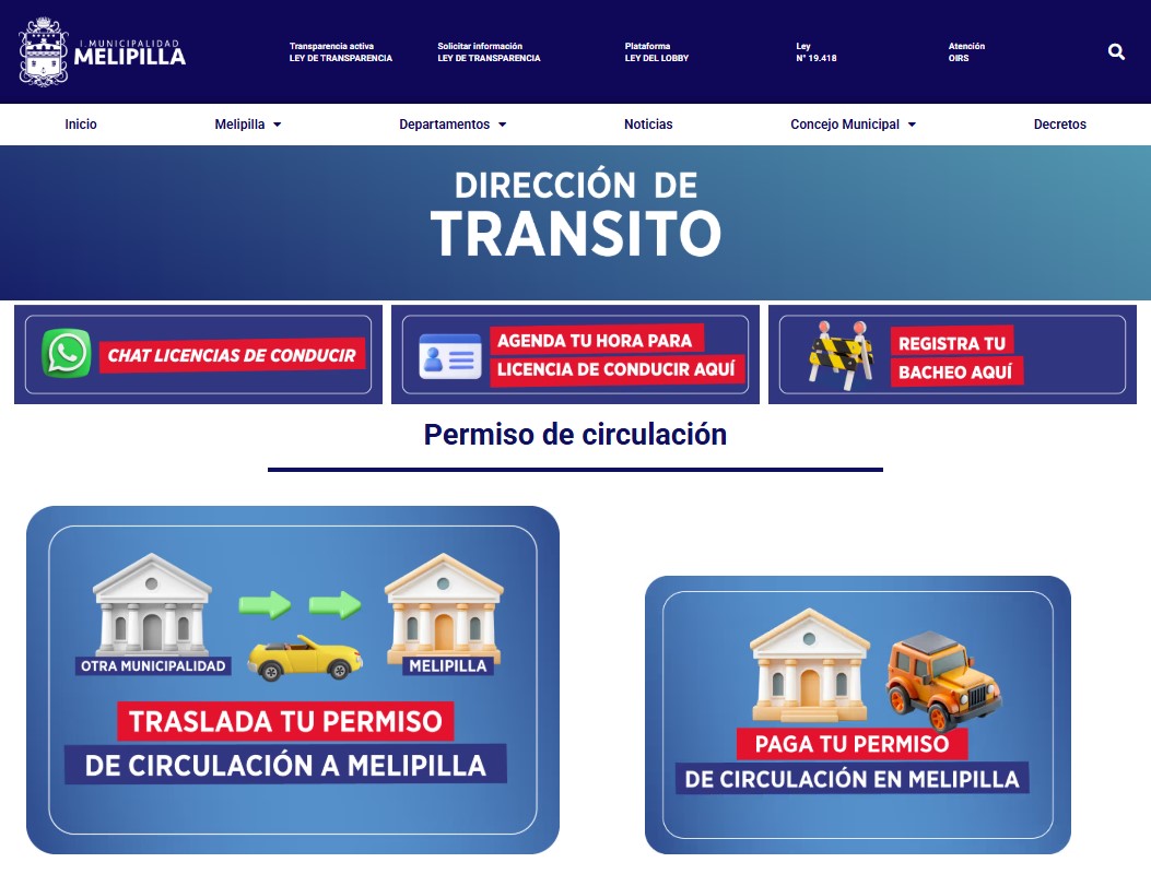 Dirección de tránsito melipilla